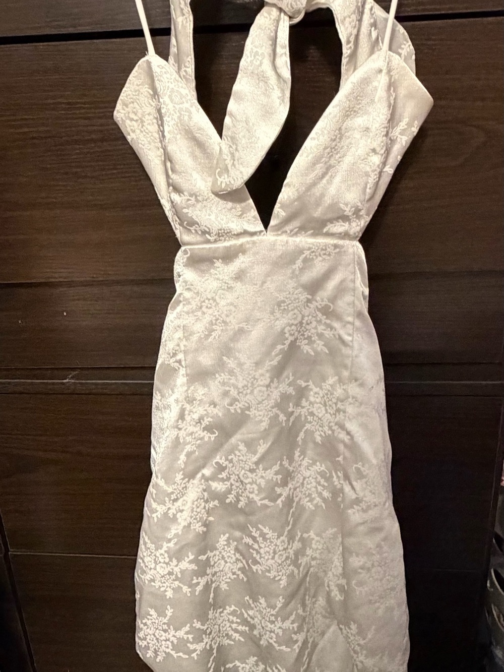 Lucy in the Sky White Floral Halter Mini Dress